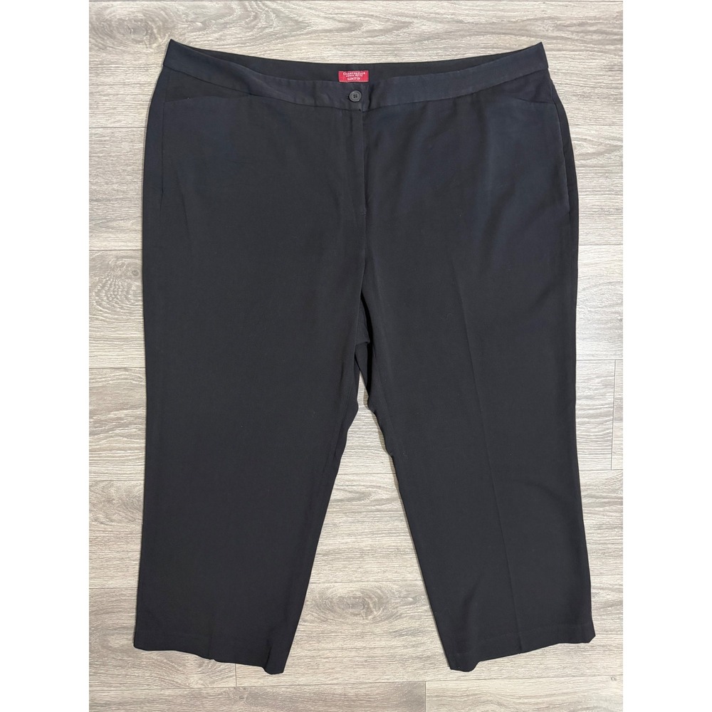Charter Club Woman Pants 24W Petite Slim It Up Black Straight Leg Dress Office
